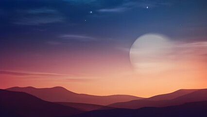 sunset over the mountains