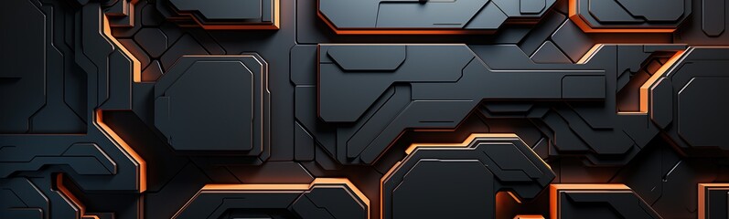 Abstract Black and Orange Geometric Pattern