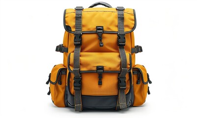 black,yellow carry on backpack for travel isolated on white background children s school satchel bagpack colored briefcase for teens.