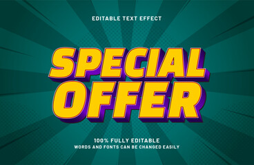 special offer editable text effect in discount and promo text style