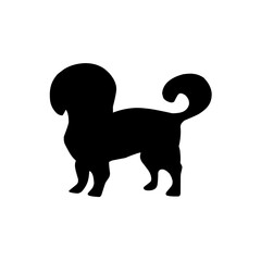 Vector set of different dog breed silhouette isolated on white background. puppy or pet animal clip art.