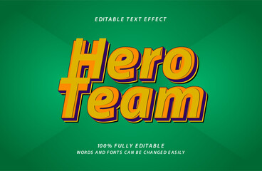 hero team editable text effect in superhero and kids text style