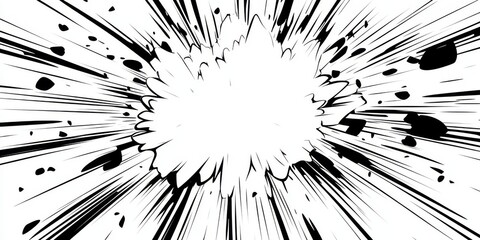 This illustration depicts a gripping action scene typical of manga, emphasizing movement and intensity through striking black and white contrasts that capture the viewers attention