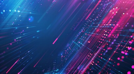 Abstract Neon Lines and Dots