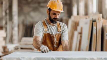 Skilled Carpenters Crafting Bespoke Hardwood Furniture Pieces in a Custom Carpentry Workshop  The image showcases the precision and expertise of the craftsmen as they work on creating furniture items