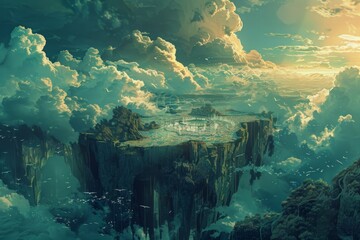 view of a island background animation