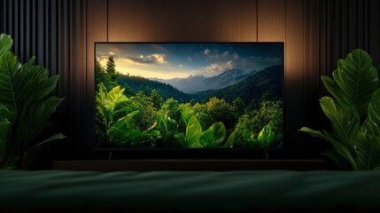 Fototapeta premium Modern Bedroom Interior Facing Tv, A 3D Render Of Comfort And Entertainment