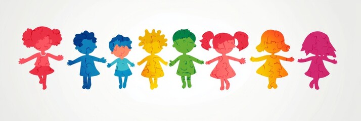 World Autism Awareness Day: Abstract Conceptual Background Celebrating Neurodiversity and the Strengths of Children with Autism.