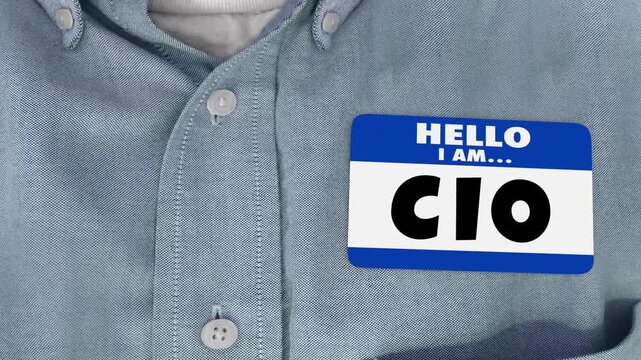 CIO Chief Information Officer Name Tag Sticker Executive Position Shirt 3d Animation