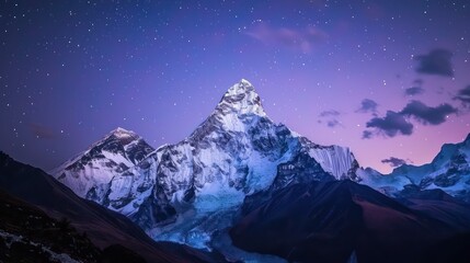 Long shutter time night view of sky at Munsiyari, Kumaon region, Uttarakhand, India