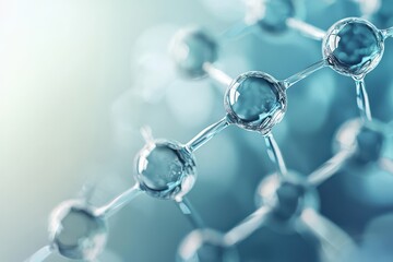 Close-up view of molecular structure showcasing interconnected atoms in a scientific and abstract style for research concepts.