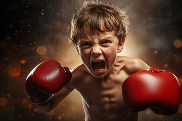 pow! boy throws a punch eg sports activities, knockout deals, knockdown prices