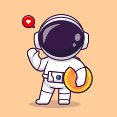 Cute Astronaut Holding Gold Coin Cartoon Vector Icon
Illustration Science Business Icon Concept Isolated Premium
Vector. Flat Cartoon Style