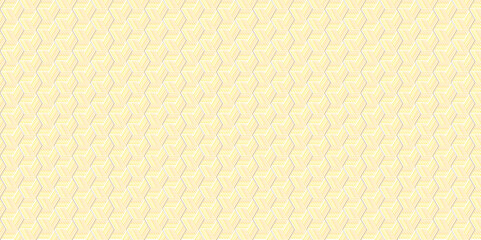 Minimal diamond vector overlapping Pattern geometric hexagon square wave line texture. gold color seamless tile stripe fabric lapping create retro square line pattern white background.	
