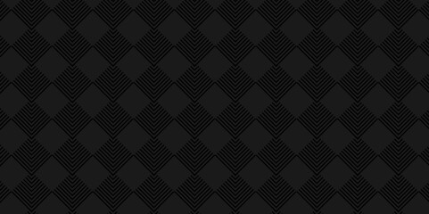 Minimal diamond vector overlapping Pattern geometric square wave line. dark black color seamless tile stripe geometric create retro square line pattern background.