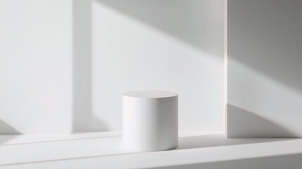 Minimalist White Cylinder Display