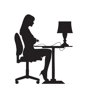 recommend clip art: Woman with table lamp
