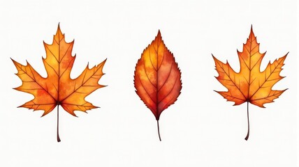 Fototapeta premium Stunning Autumn Leaves Illustration - Maple and Elm Leaf Art. Perfect for Seasonal Designs, Nature-Themed Projects.
