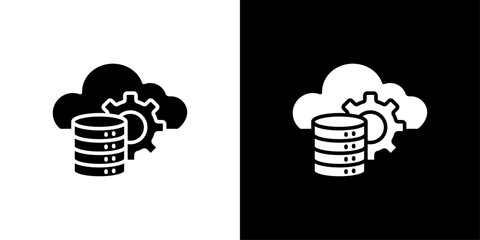 Cloud Data settings icon Thin line illustration set