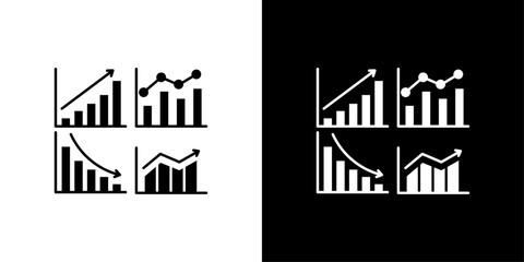 Obraz premium graph chart icon Thin line illustration set