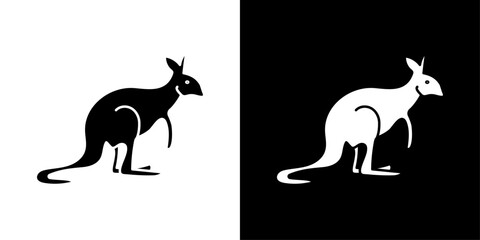 kangaroo icon Thin line illustration set