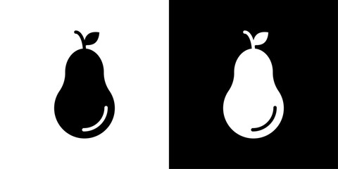 Pear icon Thin line illustration set