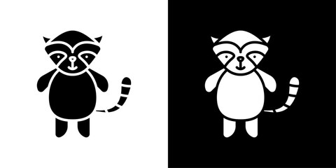 raccoon icon Thin line illustration set