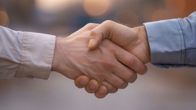 Stakeholder Trust Established Through Reliable Partnerships and Trust Building Activities A Blurred Background Highlights the Depth of the Handshake