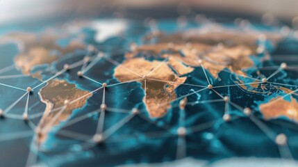 Naklejka premium Global Business Expansion and International Networking Connecting World Markets through Technological Advancements Collaborative Partnerships and Strategic