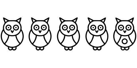 Owl icons set of Owl simple icon vector line art illustration