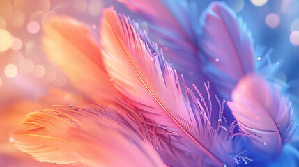 feather abstract art wallpaper in soft-focus technique with light violet and navy hues. UHD design showcases a low depth of field, complex layered compositions, and ethereal forms