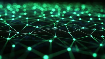 A technology pattern featuring interconnected circles in vibrant green