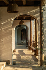 Empty Chinese arches and streets.