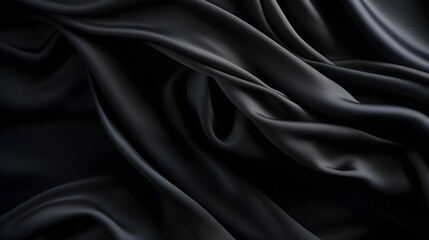 Obraz premium black silk material creating waves UHD Wallpaper