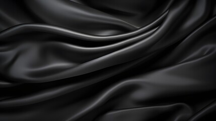Obraz premium black silk material creating waves UHD Wallpaper