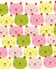 Cat Faces Background Poster