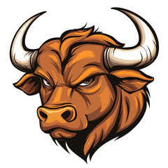 Resolute Head Bull Mascot Vector illustration