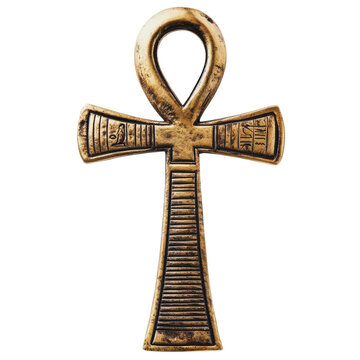 PNG Ancient Egyptian ankh symbol in bronze finish