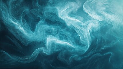 Obraz premium Abstract Turquoise Smoke Swirls: A mesmerizing abstract backdrop of ethereal turquoise smoke swirls, evoking a sense of mystery and tranquility. 