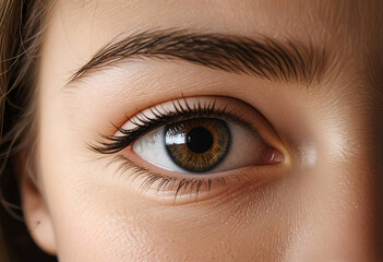 Fototapeta premium Closeup human girl eye.