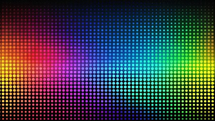 Obraz premium Abstract colorful gradient halftone texture on black background, retro, colorful, gradient, halftone, abstract
