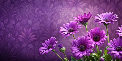 Purple flowers on a purple wallpaper background, purple, flowers, wallpaper, background, floral, nature, bloom, petals