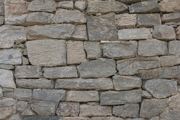 Close-up of Varied Grey Stone Wall Texture with Uneven Sizing