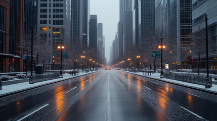 Fototapeta premium near-future street photography of a mystical interdimensional gateway crackling with energy in downtown detroit.