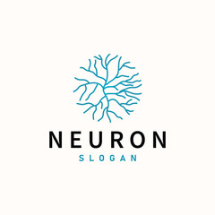 Neuron Logo, Neuron Nerve or Seaweed Vector Abstract Molecule Design, Template Illustration