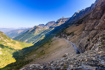 Going to the Sun Road from the Highline Trail in Glacier National Park