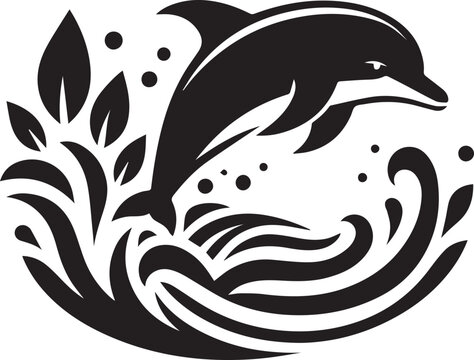 recommend clip art: dolphin silhouette black illustration vector, dolphin logo vector silhouette,