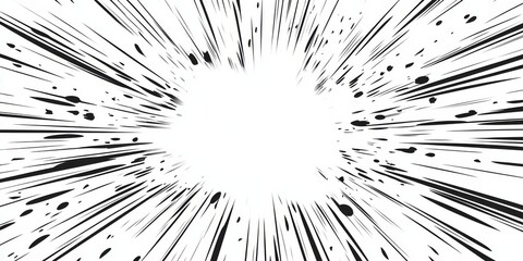 Naklejka premium A dynamic burst effect is often seen in manga and comics, effectively showcasing speed and impact through the use of sharp, striking lines and explosive motion to enhance the visual experience
