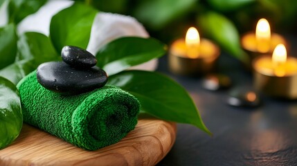 A serene spa environment with a focus on energy healing, offering Reiki treatments and calming decor.