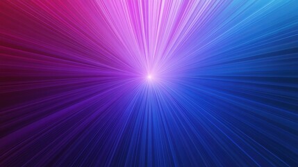 Radiant Burst: Abstract art of vibrant pink, purple and blue light rays converging at a bright center. Perfect for dynamic backgrounds or energy-related designs. 
